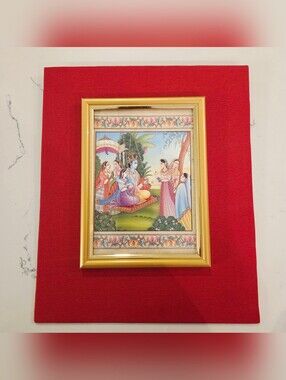 Vintage Indian Print Miniature Painting RADHA KRISHNA Replica
